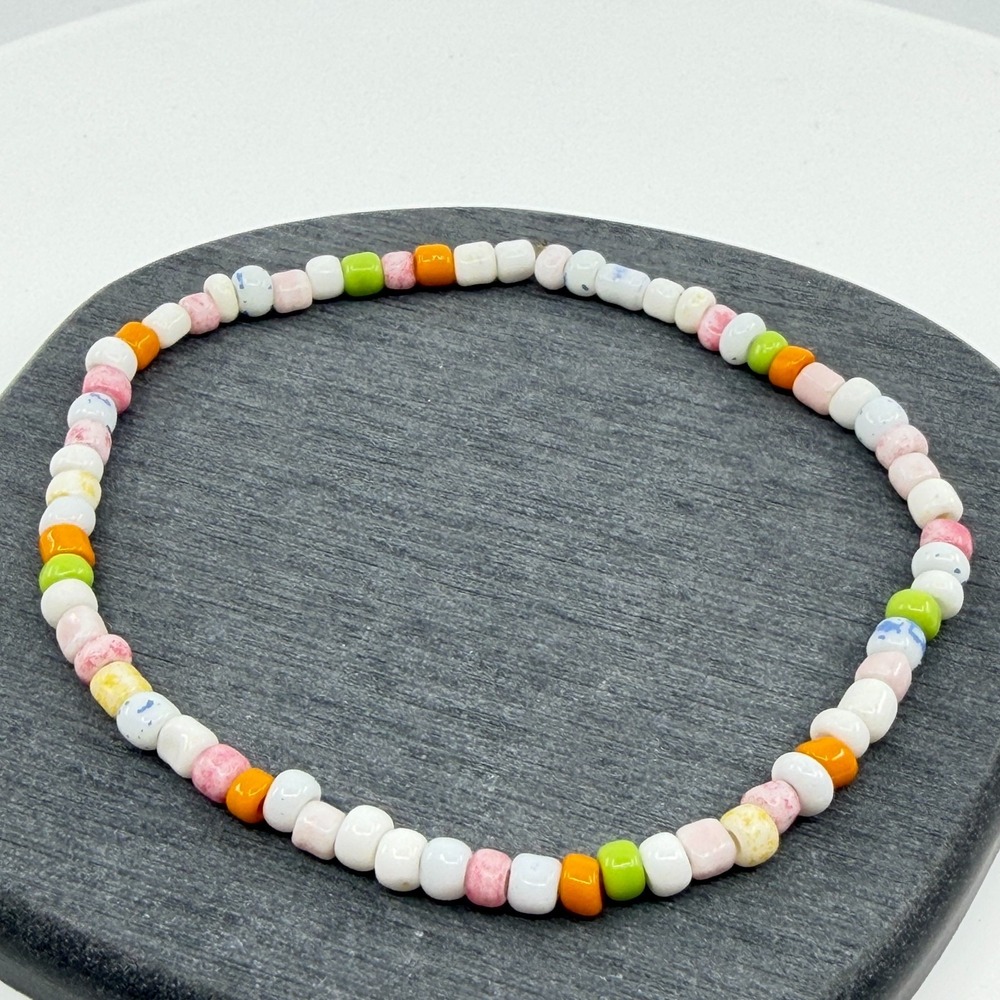 Colorful Pastel Beaded Bracelet Boho Summer Layering Stackable Gift Accessory